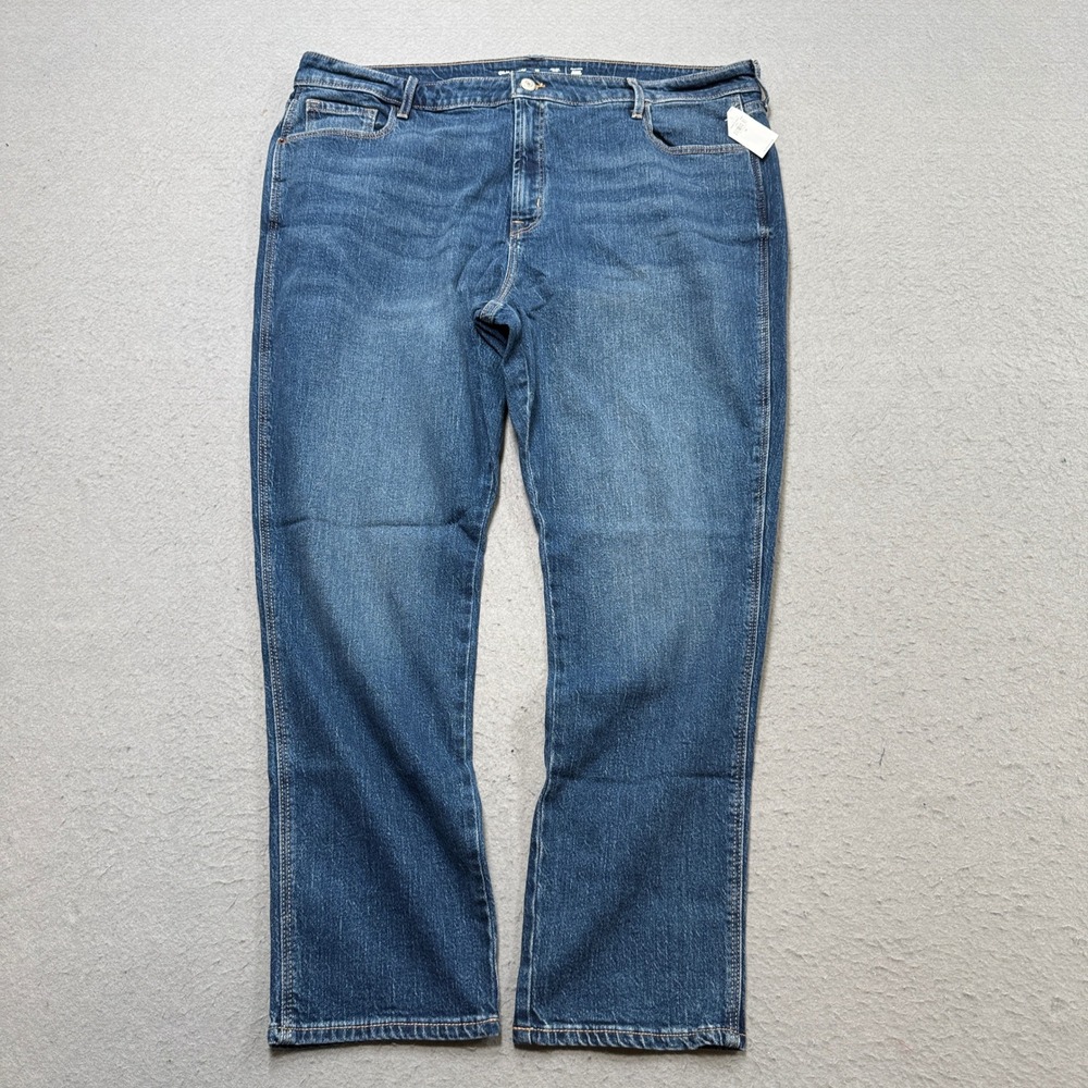 NEW Old Navy Jeans Women's 18 Blue Denim High Rise Vintage Slim Fit Straight Leg
